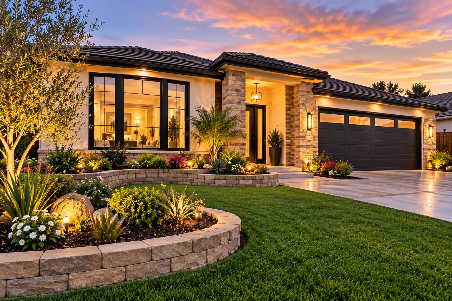 Modern ranch home construction and exterior improvements by VHS Construction in Santa Ana California
