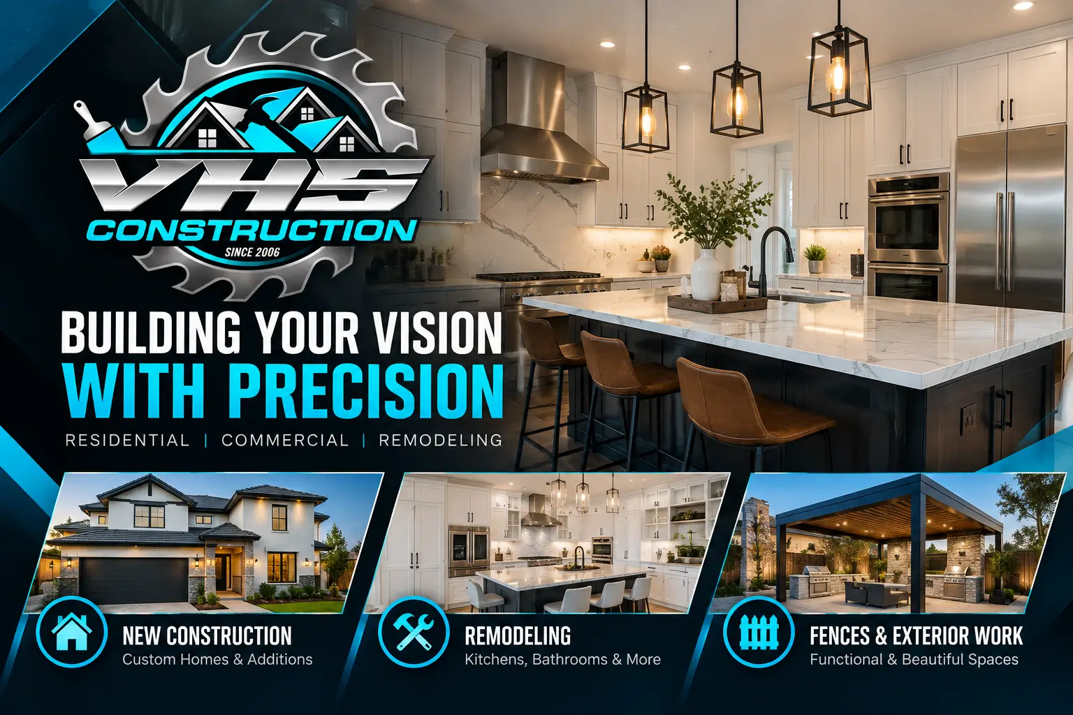VHS Construction general contractor in Santa Ana specializing in new construction, remodeling, and exterior work